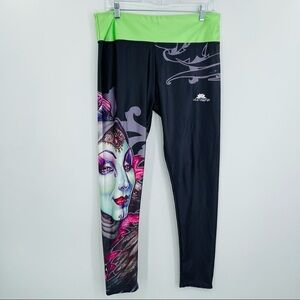Lotus Leggings Womens Plus Size XXXL‎ Darkness Witch Graphic Print High Rise